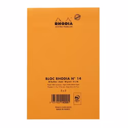 Rhodia N°14 bloc-notes 80 feuilles Orange
