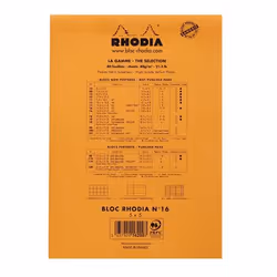 Rhodia N°16 bloc-notes A5 80 feuilles Orange