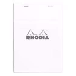 Rhodia N°16, Monochromatique, Blanc, A5, 80 feuilles, 80 g/m², Papier quadrillé