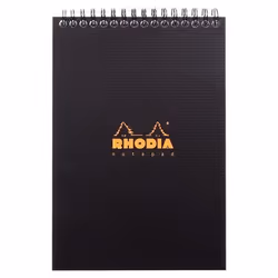 Rhodia 16920C, Monochromatique, Noir, A5, 80 feuilles, 90 g/m², Papier quadrillé