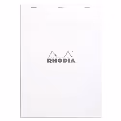 Rhodia N°18, Monochromatique, Blanc, A4, 80 feuilles, 80 g/m², Papier quadrillé