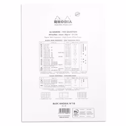 Rhodia N°18 bloc-notes A4 80 feuilles Blanc