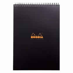 Rhodia 19920C, Monochromatique, Noir, A4, 80 feuilles, 90 g/m², Papier quadrillé