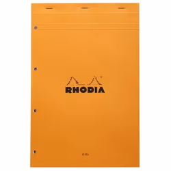 Rhodia N°20, Monochromatique, Orange, A4+, 80 feuilles, 80 g/m², Papier quadrillé