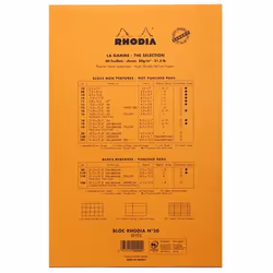 Rhodia N°20 bloc-notes A4+ 80 feuilles Orange