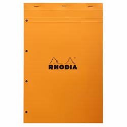 Rhodia N°20, Monochromatique, Orange, A4+, 80 feuilles, 80 g/m², Papier quadrillé