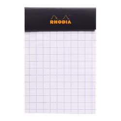 Rhodia Head stapled pad N°10 bloc-notes 80 feuilles Noir