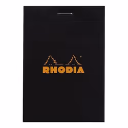 Rhodia 112009C, Image, Noir, A7, 80 feuilles, Papier quadrillé, Couverture avant souple et couverture arriere rigide
