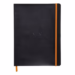 Rhodia 117502C, Monochromatique, Noir, 80 feuilles, 90 g/m², Papier ligné, Couverture souple