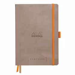 Rhodia 117744C, Monochromatique, Taupe, A5, 224 feuilles, 90 g/m², Papier ligné