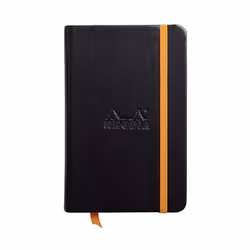 Rhodia 118642C, Monochromatique, Noir, A6, 96 feuilles, Papier ligné, Couverture rigide
