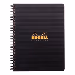 Rhodia 119911C, Monochromatique, Noir, A5+, 80 feuilles, 90 g/m², Papier ligné