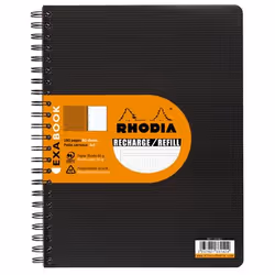 Rhodia 133142C, Monochromatique, Noir, A4+, 80 feuilles, 80 g/m², Papier quadrillé
