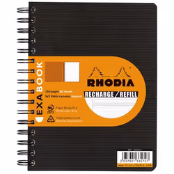 Rhodia 133572C, Monochromatique, Noir, A5+, 80 feuilles, 80 g/m², Papier quadrillé