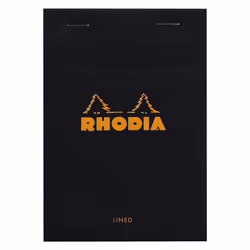 Rhodia 136009C, Image, Noir, A6, 80 feuilles, Papier ligné, Couverture avant souple et couverture arriere rigide