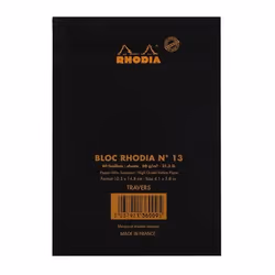 Rhodia 136009C bloc-notes A6 80 feuilles Noir