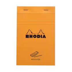 Rhodia N°140, Monochromatique, Orange, Blanc, 80 feuilles, Mat, 80 g/m², Couverture souple