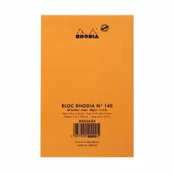 Rhodia N°140 bloc-notes 80 feuilles Orange, Blanc