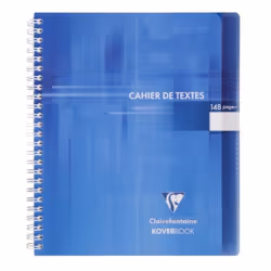 Cahier de Texte - Clairefontaine - Koverbook - 17x22cm - 148 pages - Couleurs assorties