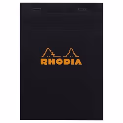 Rhodia 162009C, Image, Noir, A5, 80 feuilles, Papier quadrillé, Couverture avant souple et couverture arriere rigide