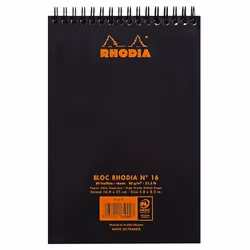 Rhodia 165009C bloc-notes A5 80 feuilles Noir