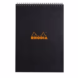 Rhodia 185009C, Monochromatique, Noir, A4, 80 feuilles, 80 g/m², Papier quadrillé