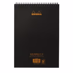 Rhodia 185009C bloc-notes A4 80 feuilles Noir