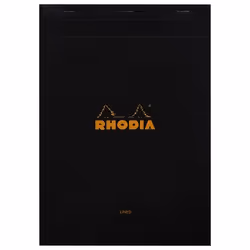 Rhodia 186009C, Image, Noir, A4, 80 feuilles, Papier ligné, Couverture avant souple et couverture arriere rigide