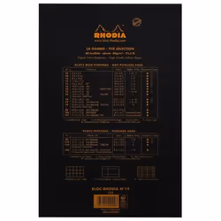 Rhodia 190009C bloc-notes A4+ 80 feuilles Noir