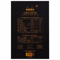 Rhodia N°20 bloc-notes A4+ 80 feuilles Noir