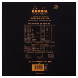 Rhodia 210209C bloc-notes 80 feuilles Noir