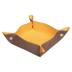 Rhodia 318853C bac de rangement de bureau Simili-cuir Chocolat, Orange
