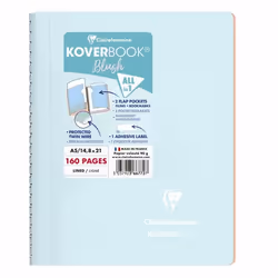 Clairefontaine 366772C, Monochromatique, Bleu, Corail, A5, 160 feuilles, 90 g/m², Papier ligné