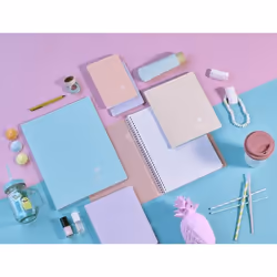 Clairefontaine 366772C bloc-notes A5 160 feuilles Bleu, Corail