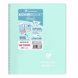 Clairefontaine 366773C, Monochromatique, Couleur menthe, Rose, A5, 160 feuilles, 90 g/m², Papier ligné