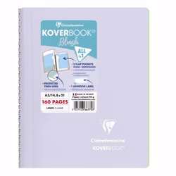 Clairefontaine 366775C, Monochromatique, Lilas, Citron vert, A5, 160 feuilles, 90 g/m², Papier ligné