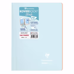 Clairefontaine 376772C, Monochromatique, Bleu, Corail, A4, 160 feuilles, 90 g/m², Papier ligné