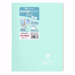 Clairefontaine 376773C, Couleur menthe, Rose, A4, 160 feuilles, 90 g/m², Papier ligné, Couverture rigide