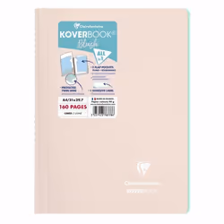Clairefontaine 376778C, Couleur menthe, Rose, A4, 160 feuilles, 90 g/m², Papier ligné, Couverture rigide