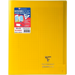 CLAIREFONTAINE - Cahier piqûre KOVERBOOK - 24 x 32 - 96 pages Seyès - Couverture Polypro translucide - Jaune
