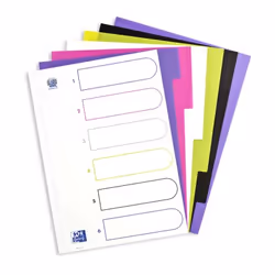 Oxford 400005445 intercalaire Polypropylène (PP) Couleurs assorties 6 pièce(s)