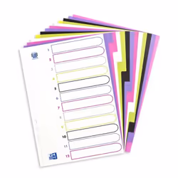 Oxford Ordnerregister myColour DIN A4 Vollformat blanko farbsortiert