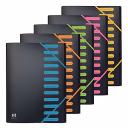 Oxford 400009067 intercalaire Polypropylène (PP) Noir, Bleu, Vert, Orange, Rose, Jaune 5 pièce(s)