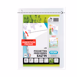 Elba Pochette Perf Eazin, A4, Transparent, Polypropylène (PP), France, 50 pièce(s)