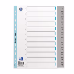 Oxford 400033989, Gris, Polypropylène (PP), A4 XL, 240 mm, 300 mm, 12 pièce(s)