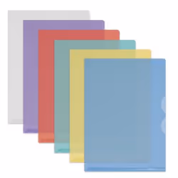 Oxford 100210762, Envelope folder, A4, PVC, Bleu, Vert, Violet, Rouge, Transparent, Jaune, 50 feuilles, France