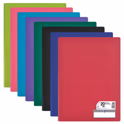 Oxford 400085555, Noir, Bleu, Vert, Rose, Violet, Rouge, Turquoise, Polypropylène (PP), 20 pochettes, A4, France, 316 mm
