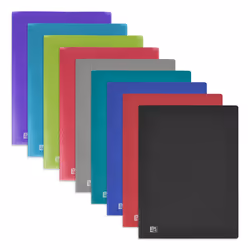 Oxford 400105188, Noir, Bleu, Vert, Gris clair, Rose, Violet, Rouge, Turquoise, Polypropylène (PP), 60 pochettes, 120 feuille ...