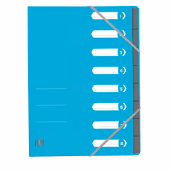 Oxford 400116254, Porte-documents, A4, Carton, Bleu clair, 390 g/m², Elastique