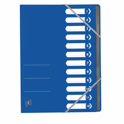 Oxford 400116255, Porte-documents, A4, Carton, Bleu, 390 g/m², Elastique